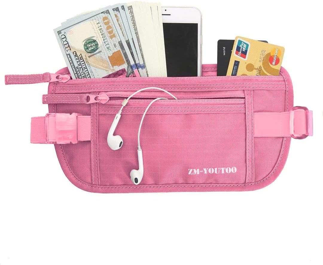 Money Belt for Travel - Hidden Travel Pouch Protect Your Credit and Money With RFID Blocking Passport Holder Waist Wallet (gray)