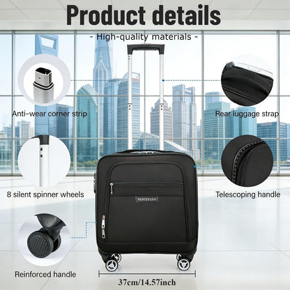 18-Inch Carry-On Luggage with 360° Spinner Wheels & Telescopic Handle Laptop Briefcase Ergonomic Design for Travel Business, Vacation, Luggage for Travel, Business Trip Gear, Suitcase Luggage On Wheel
