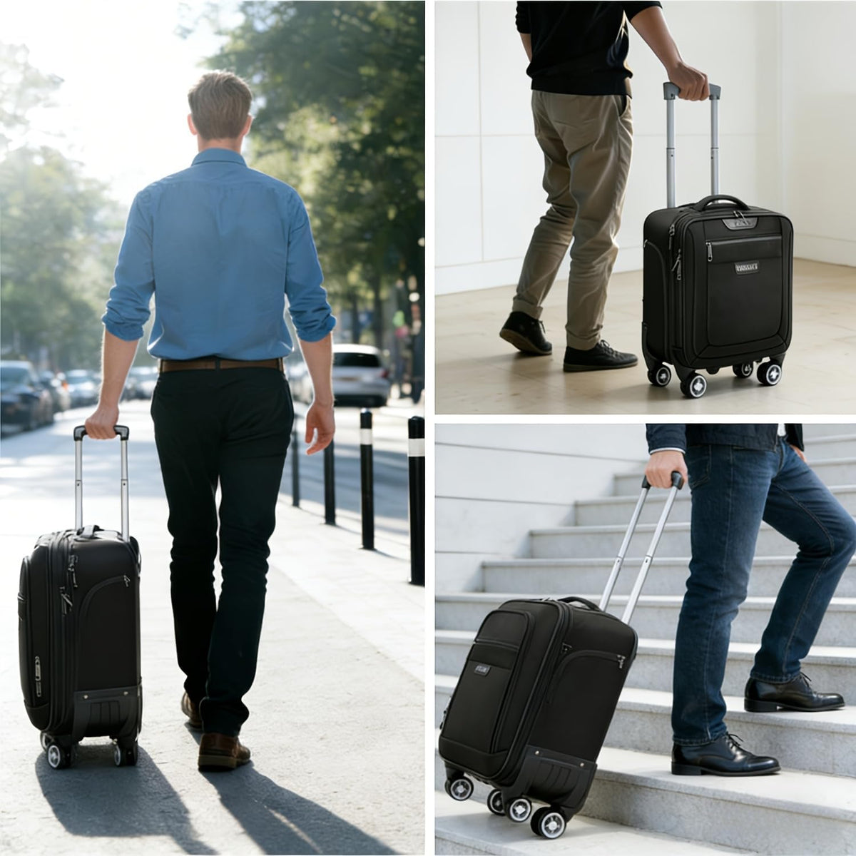 18-Inch Carry-On Luggage with 360° Spinner Wheels & Telescopic Handle Laptop Briefcase Ergonomic Design for Travel Business, Vacation, Luggage for Travel, Business Trip Gear, Suitcase Luggage On Wheel