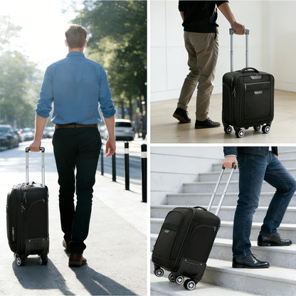 18-Inch Carry-On Luggage with 360° Spinner Wheels & Telescopic Handle Laptop Briefcase Ergonomic Design for Travel Business, Vacation, Luggage for Travel, Business Trip Gear, Suitcase Luggage On Wheel