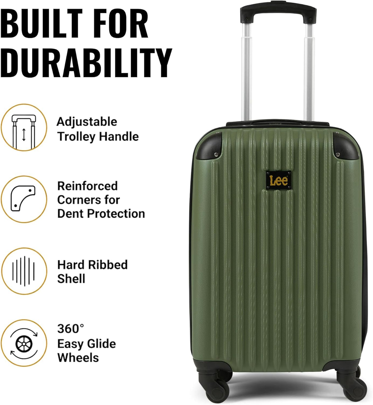 Carry On Luggage with Wheels - 21" TSA Approved Carry-On Suitcase, Multi-Directional Wheels, Impact Resistance Hard Shell, Inner Mesh Pockets and Secure Strap, Checked Travel Rolling Bag