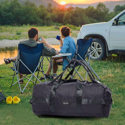 80L Rolling Duffle Bag with Wheels - Heavy-Duty 33.5" Foldable Duffel, Water-Resistant Wheeled Luggage with Shoulder Straps for Camping, Gym, Airplane (Black)
