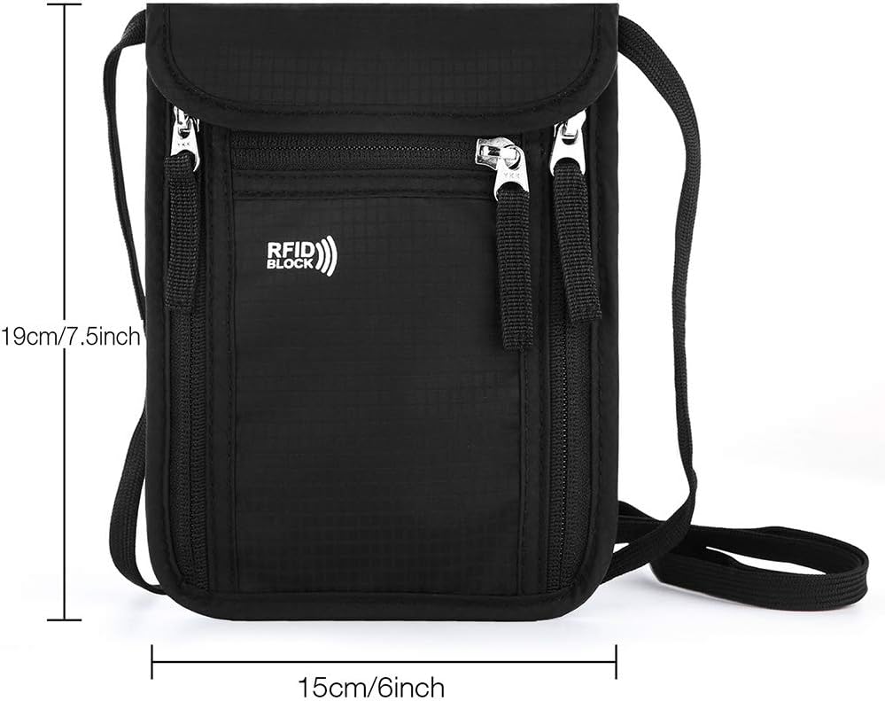 Travel Pouch Neck Wallet Family Passport Holder Organizer Case with RFID Blocking | Family Passport Holder