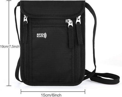 Travel Pouch Neck Wallet Family Passport Holder Organizer Case with RFID Blocking | Family Passport Holder