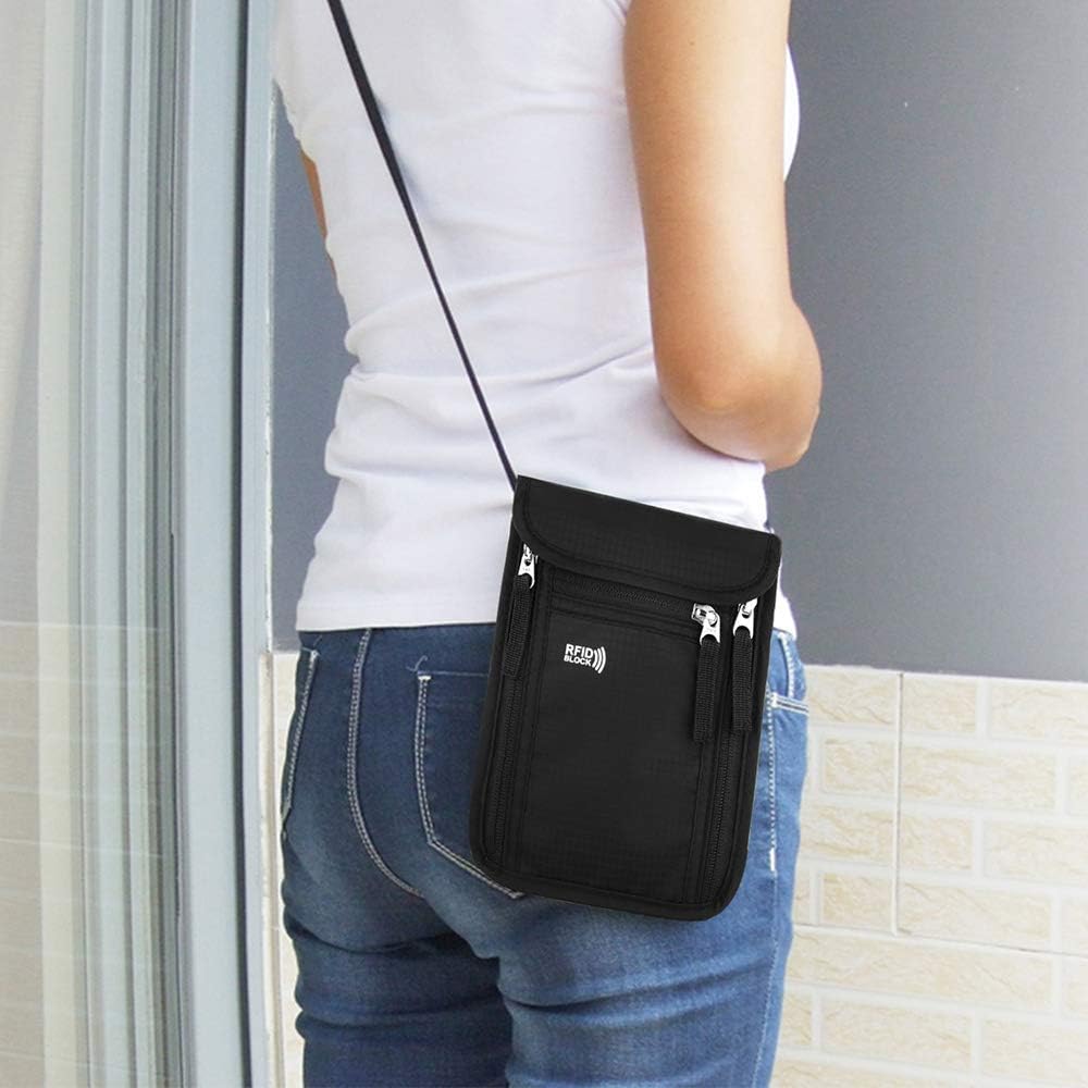 Travel Pouch Neck Wallet Family Passport Holder Organizer Case with RFID Blocking | Family Passport Holder