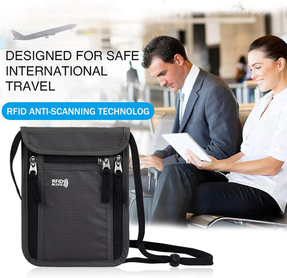 Travel Pouch Neck Wallet Family Passport Holder Organizer Case with RFID Blocking | Family Passport Holder