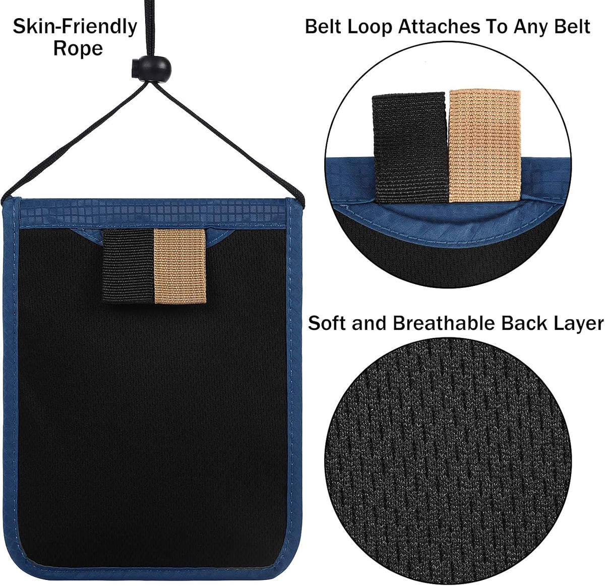 Travel Pouch Neck Wallet Family Passport Holder Organizer Case with RFID Blocking | Family Passport Holder