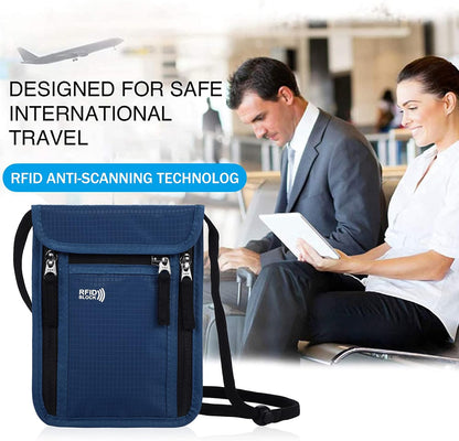 Travel Pouch Neck Wallet Family Passport Holder Organizer Case with RFID Blocking | Family Passport Holder