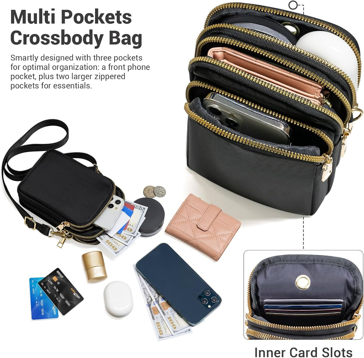 Small Crossbody Bags for Women, Mini Cell Phone Wallet Purse, Shoulder Bag for Women and Men