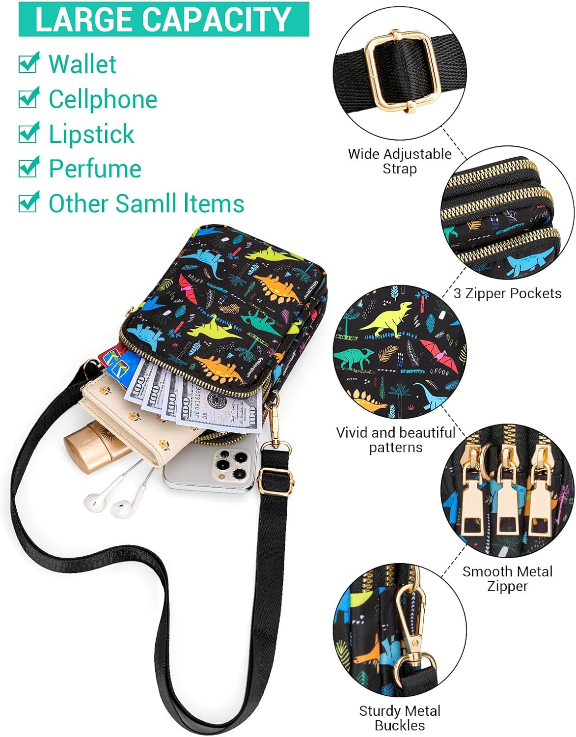 Small Crossbody Bags for Women, Mini Cell Phone Wallet Purse, Shoulder Bag for Women and Men