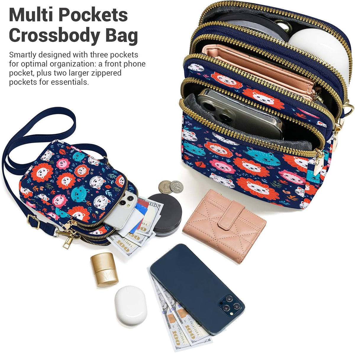 Small Crossbody Bags for Women, Mini Cell Phone Wallet Purse, Shoulder Bag for Women and Men