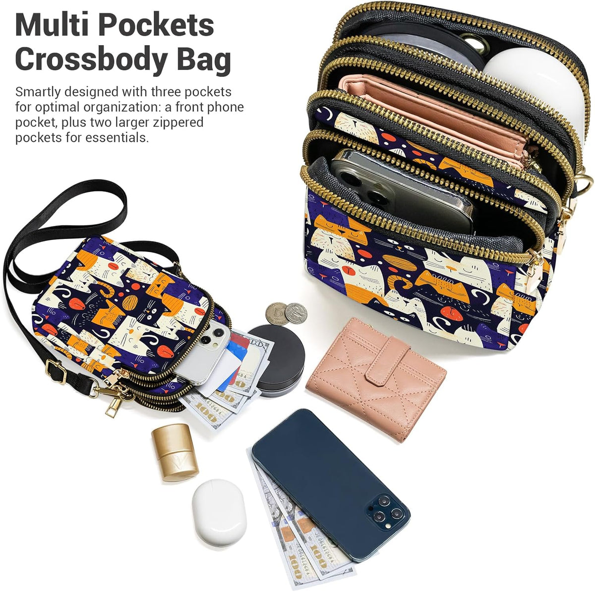 Small Crossbody Bags for Women, Mini Cell Phone Wallet Purse, Shoulder Bag for Women and Men