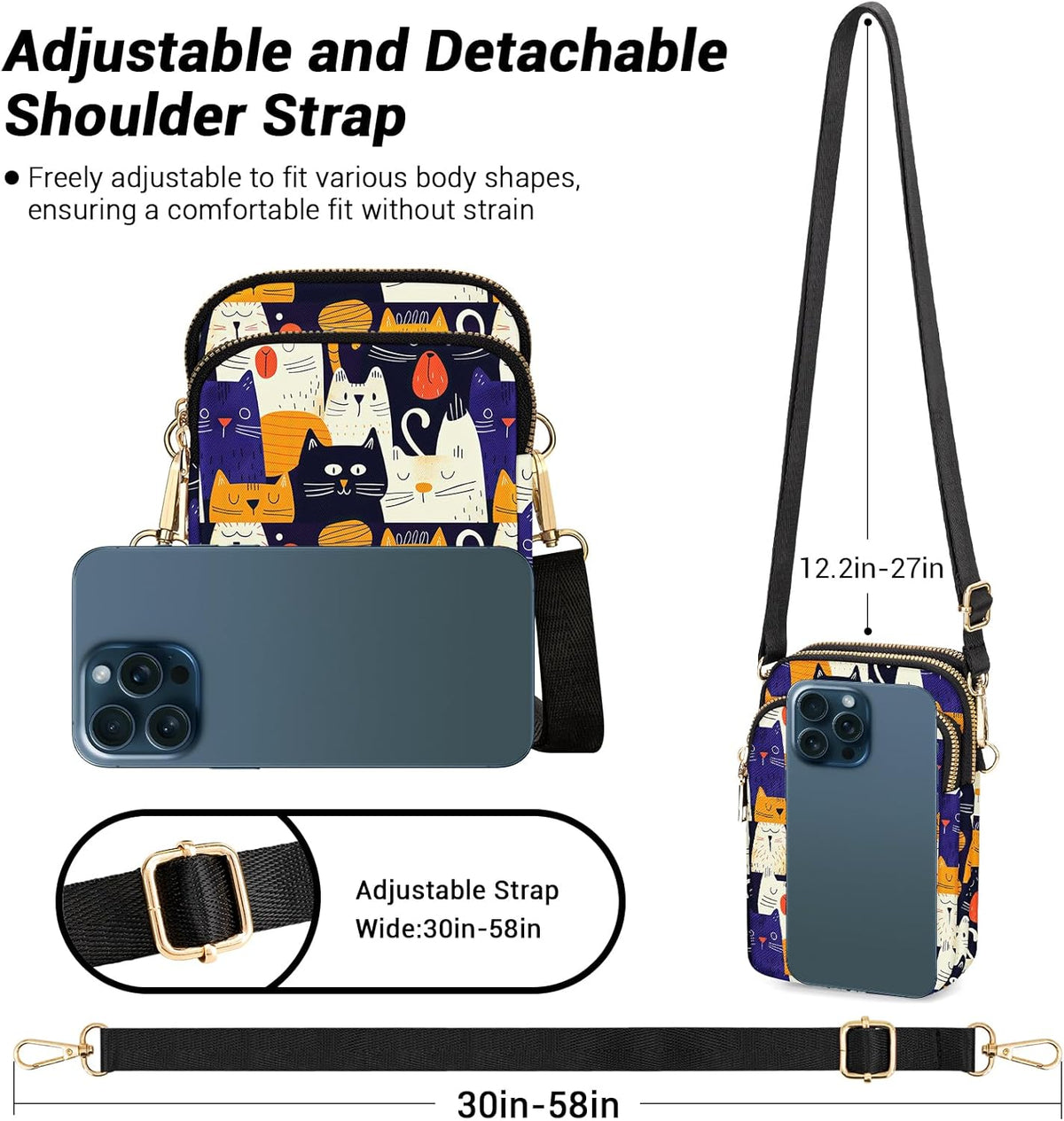 Small Crossbody Bags for Women, Mini Cell Phone Wallet Purse, Shoulder Bag for Women and Men