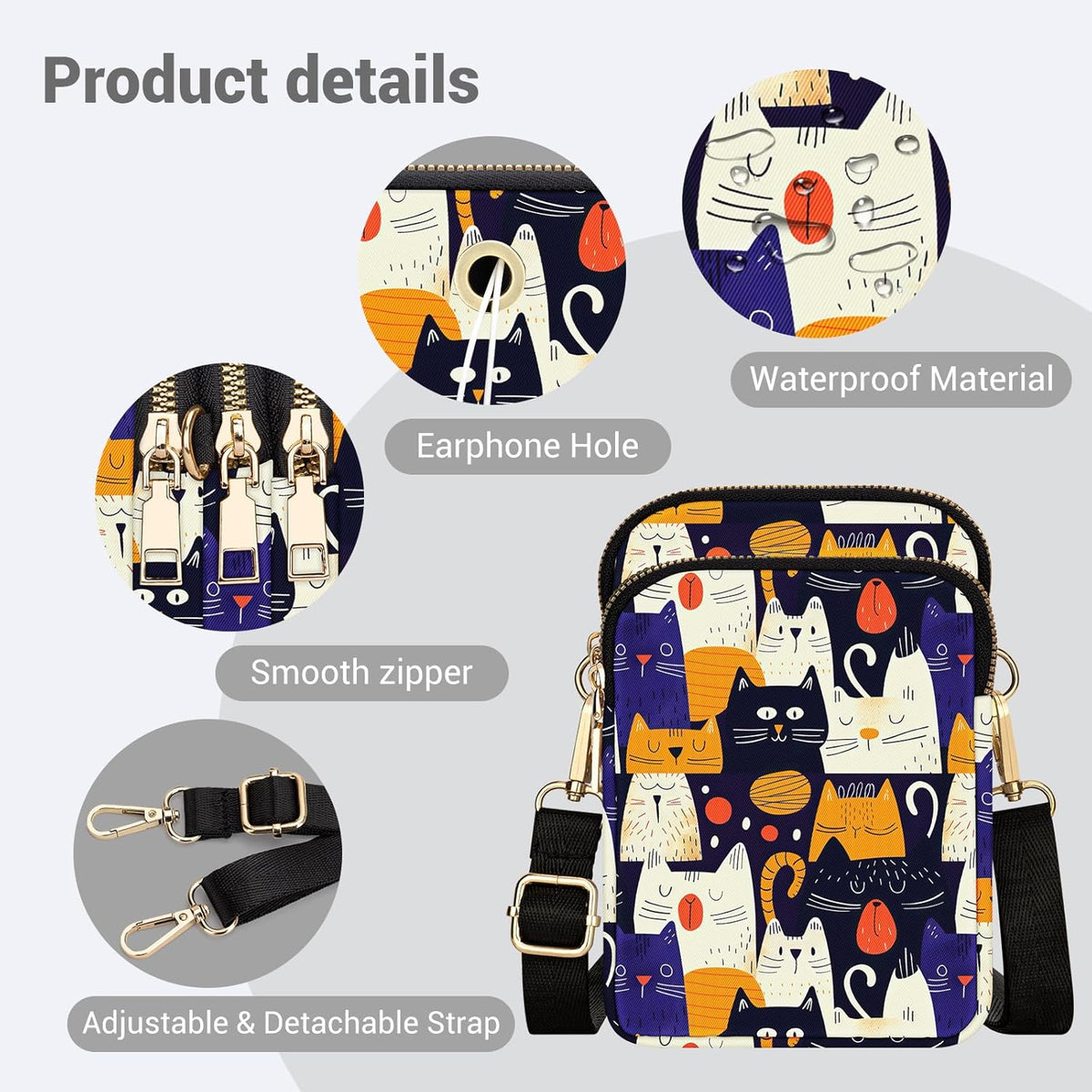 Small Crossbody Bags for Women, Mini Cell Phone Wallet Purse, Shoulder Bag for Women and Men