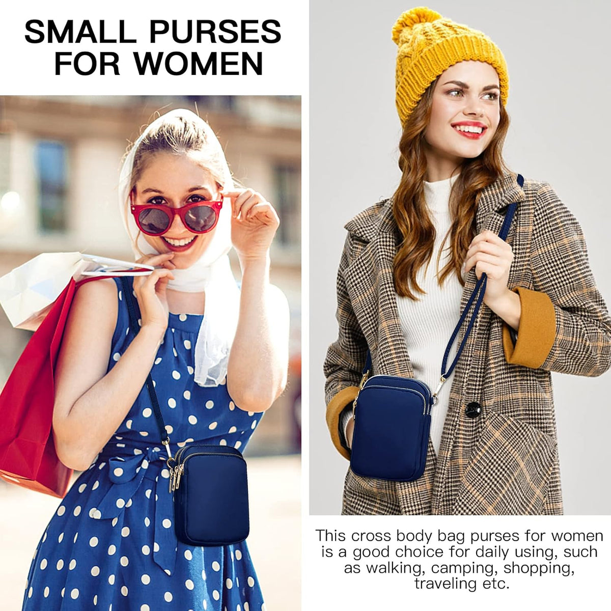 Small Crossbody Bags for Women, Mini Cell Phone Wallet Purse, Shoulder Bag for Women and Men
