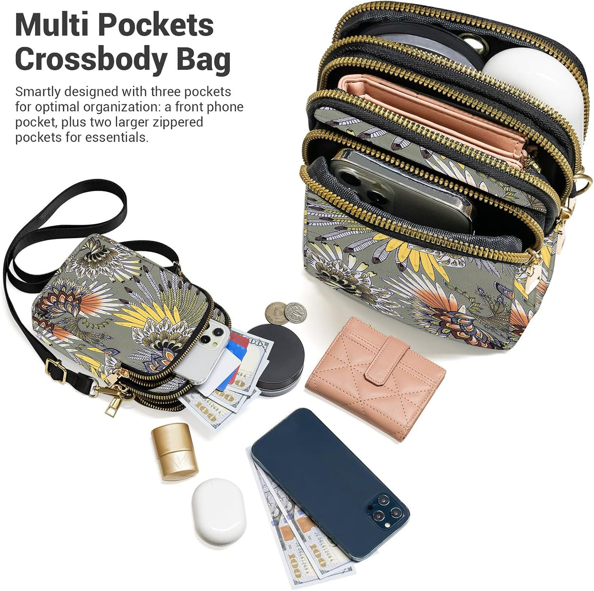Small Crossbody Bags for Women, Mini Cell Phone Wallet Purse, Shoulder Bag for Women and Men