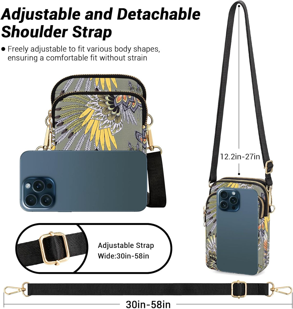 Small Crossbody Bags for Women, Mini Cell Phone Wallet Purse, Shoulder Bag for Women and Men