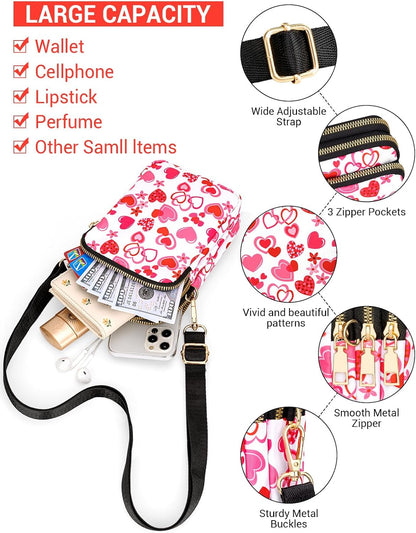 Small Crossbody Bags for Women, Mini Cell Phone Wallet Purse, Shoulder Bag for Women and Men