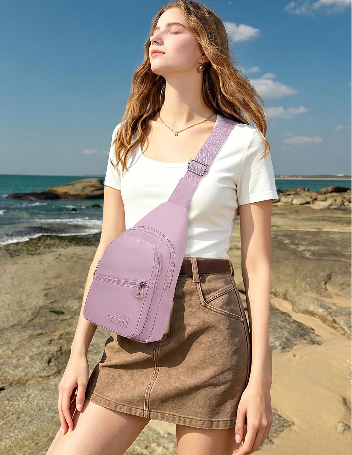 Crossbody Bag Small Sling Bags for Women Men Lightweight Cross Body Shoulder Sling Backpack Chest Daypack