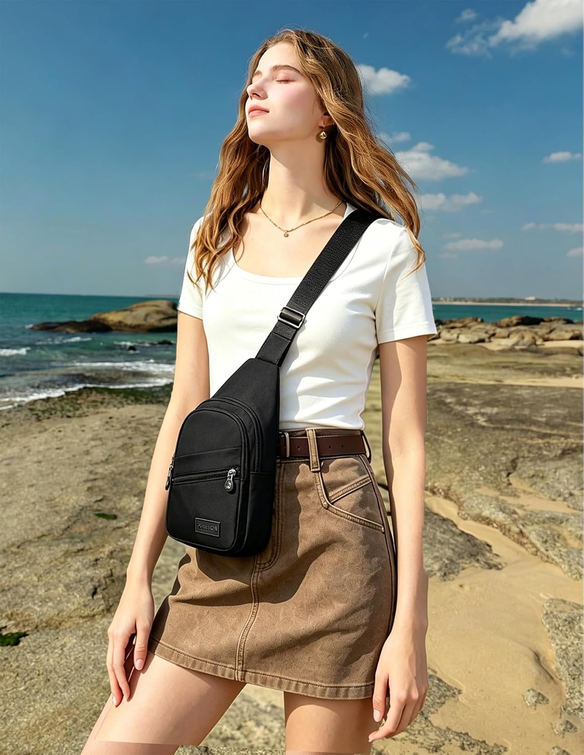 Crossbody Bag Small Sling Bags for Women Men Lightweight Cross Body Shoulder Sling Backpack Chest Daypack