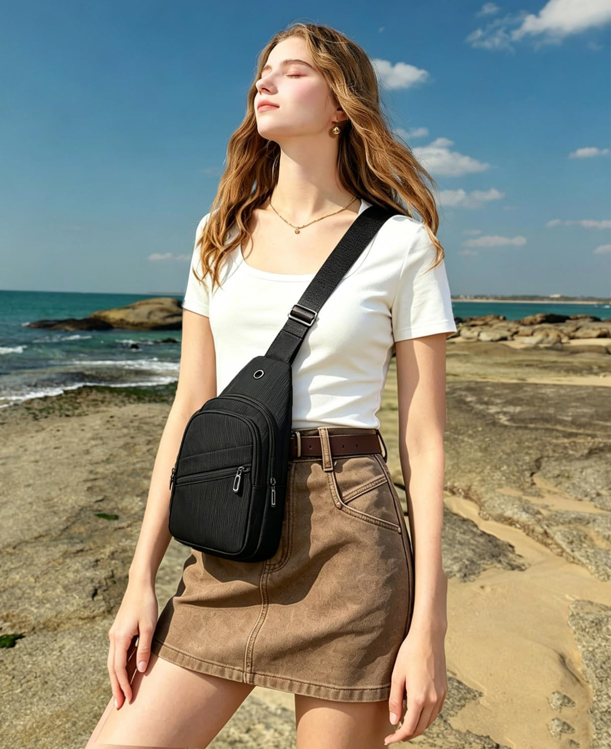 Crossbody Bag Small Sling Bags for Women Men Lightweight Cross Body Shoulder Sling Backpack Chest Daypack