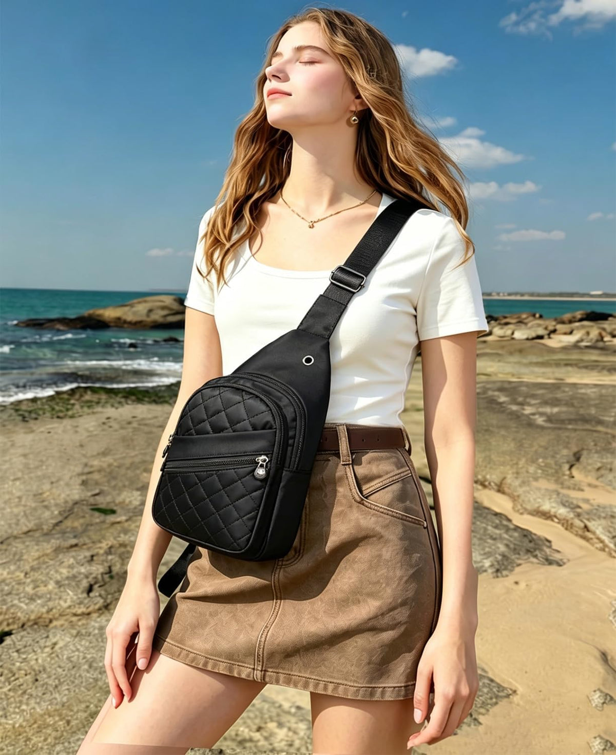 Crossbody Bag Small Sling Bags for Women Men Lightweight Cross Body Shoulder Sling Backpack Chest Daypack