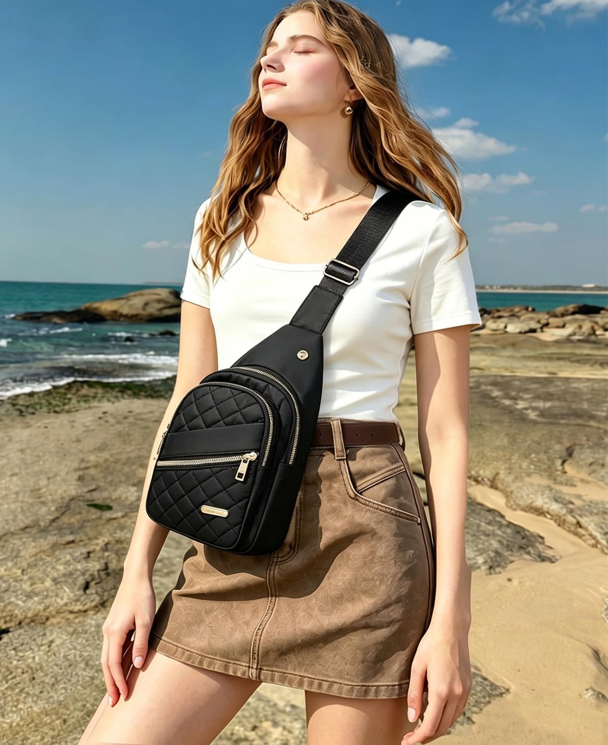 Crossbody Bag Small Sling Bags for Women Men Lightweight Cross Body Shoulder Sling Backpack Chest Daypack