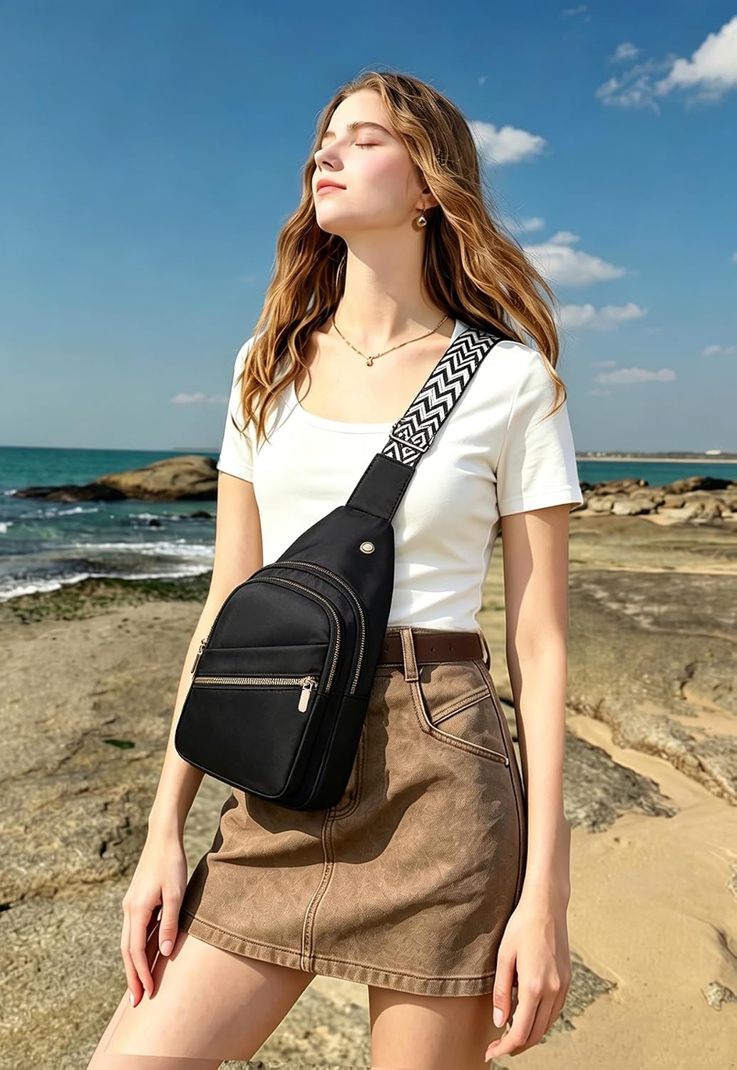 Crossbody Bag Small Sling Bags for Women Men Lightweight Cross Body Shoulder Sling Backpack Chest Daypack