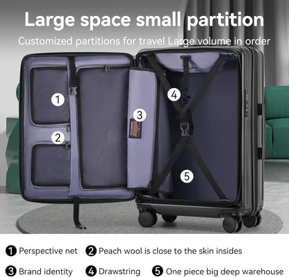 20 Inch Carry On Luggage with Wheels PC Hard Shell Suitcase Top Opening Expandable Tsa Luggage Suitcases for Travel Woman Men.(Livid green)