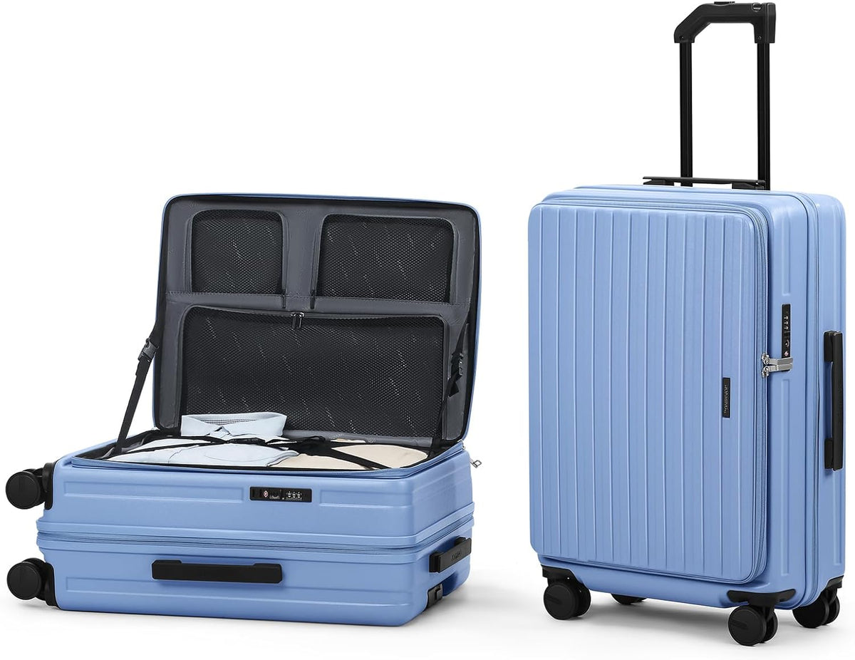 20 Inch Carry On Luggage with Wheels PC Hard Shell Suitcase Top Opening Expandable Tsa Luggage Suitcases for Travel Woman Men.(Livid green)