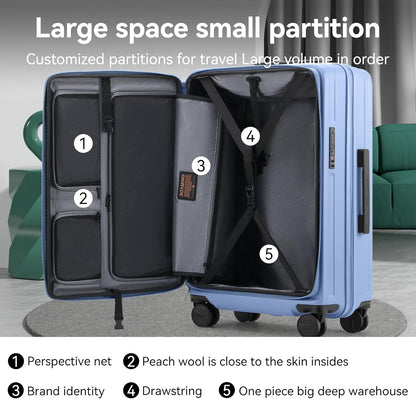 20 Inch Carry On Luggage with Wheels PC Hard Shell Suitcase Top Opening Expandable Tsa Luggage Suitcases for Travel Woman Men.(Livid green)