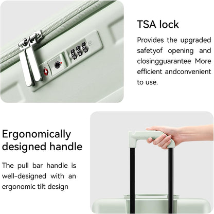 20 Inch Carry On Luggage with Wheels PC Hard Shell Suitcase Top Opening Expandable Tsa Luggage Suitcases for Travel Woman Men.(Livid green)