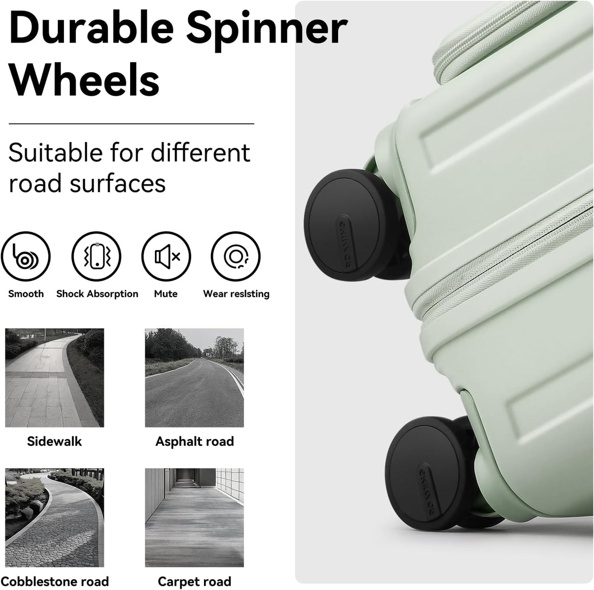 20 Inch Carry On Luggage with Wheels PC Hard Shell Suitcase Top Opening Expandable Tsa Luggage Suitcases for Travel Woman Men.(Livid green)