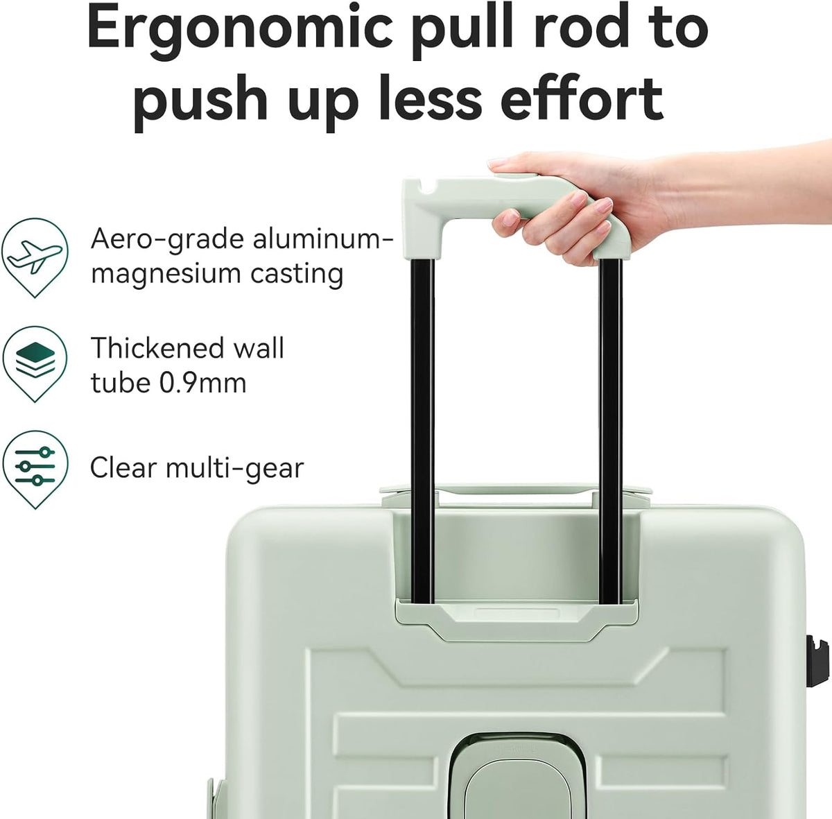 20 Inch Carry On Luggage with Wheels PC Hard Shell Suitcase Top Opening Expandable Tsa Luggage Suitcases for Travel Woman Men.(Livid green)