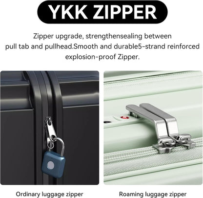 20 Inch Carry On Luggage with Wheels PC Hard Shell Suitcase Top Opening Expandable Tsa Luggage Suitcases for Travel Woman Men.(Livid green)