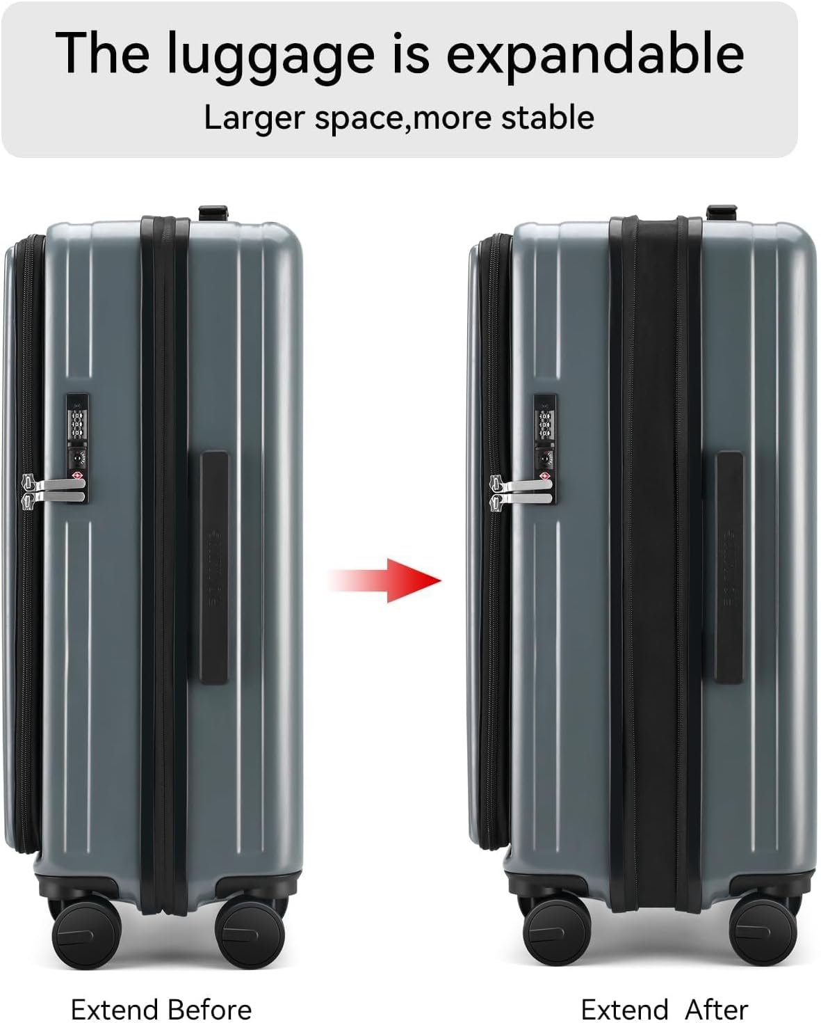 20 Inch Carry On Luggage with Wheels PC Hard Shell Suitcase Top Opening Expandable Tsa Luggage Suitcases for Travel Woman Men.(Livid green)