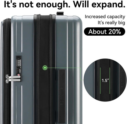 20 Inch Carry On Luggage with Wheels PC Hard Shell Suitcase Top Opening Expandable Tsa Luggage Suitcases for Travel Woman Men.(Livid green)