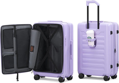 20 Inch Carry On Luggage with Wheels PC Hard Shell Suitcase Top Opening Expandable Tsa Luggage Suitcases for Travel Woman Men.(Livid green)