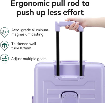 20 Inch Carry On Luggage with Wheels PC Hard Shell Suitcase Top Opening Expandable Tsa Luggage Suitcases for Travel Woman Men.(Livid green)