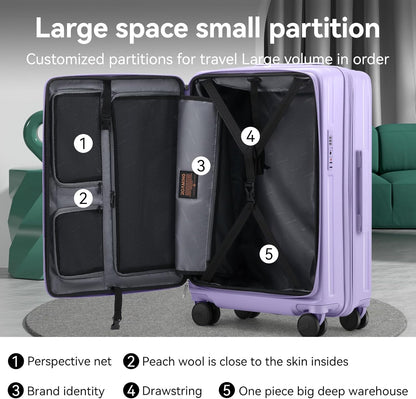20 Inch Carry On Luggage with Wheels PC Hard Shell Suitcase Top Opening Expandable Tsa Luggage Suitcases for Travel Woman Men.(Livid green)