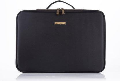 Makeup Bag Organizer, Professional Portable Travel Makeup Bag for Make-up Artist, Makeup Train Case with EVA Adjustable Dividers |14x10 Inch | Black