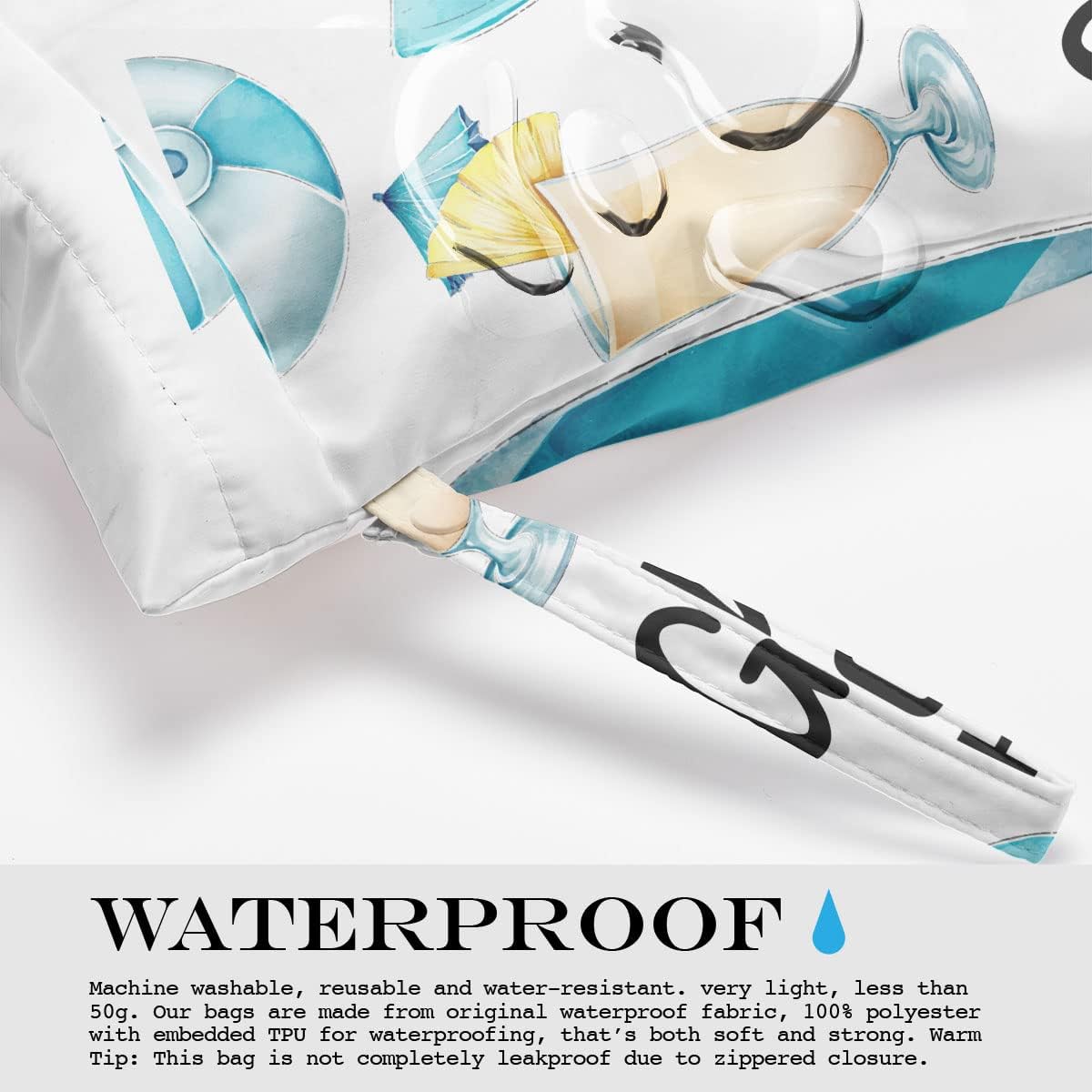 Wet Bag, Wet Dry Bag, Wet Bag for Swimsuit, Travel, Beach, Pool, Diapers, Dirty Yoga Gym Clothes, Toiletries, Makeup Bag, Daycare Soiled Items, Waterproof Reusable Boho Heart