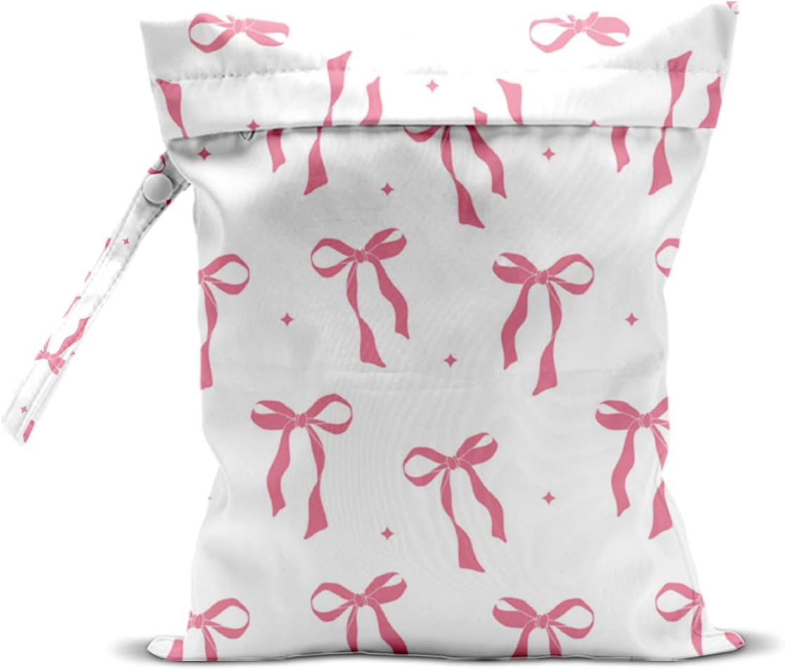 Wet Bag, Wet Dry Bag, Wet Bag for Swimsuit, Travel, Beach, Pool, Diapers, Dirty Yoga Gym Clothes, Toiletries, Makeup Bag, Daycare Soiled Items, Waterproof Reusable Boho Heart