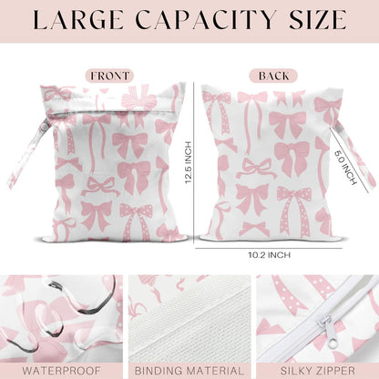 Wet Bag, Wet Dry Bag, Wet Bag for Swimsuit, Travel, Beach, Pool, Diapers, Dirty Yoga Gym Clothes, Toiletries, Makeup Bag, Daycare Soiled Items, Waterproof Reusable Boho Heart