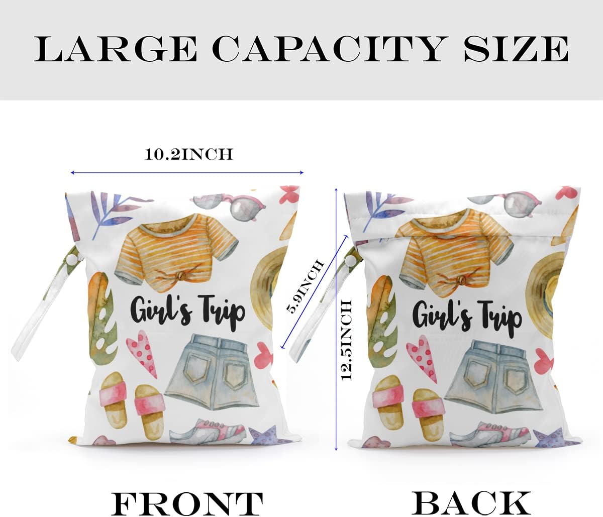 Wet Bag, Wet Dry Bag, Wet Bag for Swimsuit, Travel, Beach, Pool, Diapers, Dirty Yoga Gym Clothes, Toiletries, Makeup Bag, Daycare Soiled Items, Waterproof Reusable Boho Heart