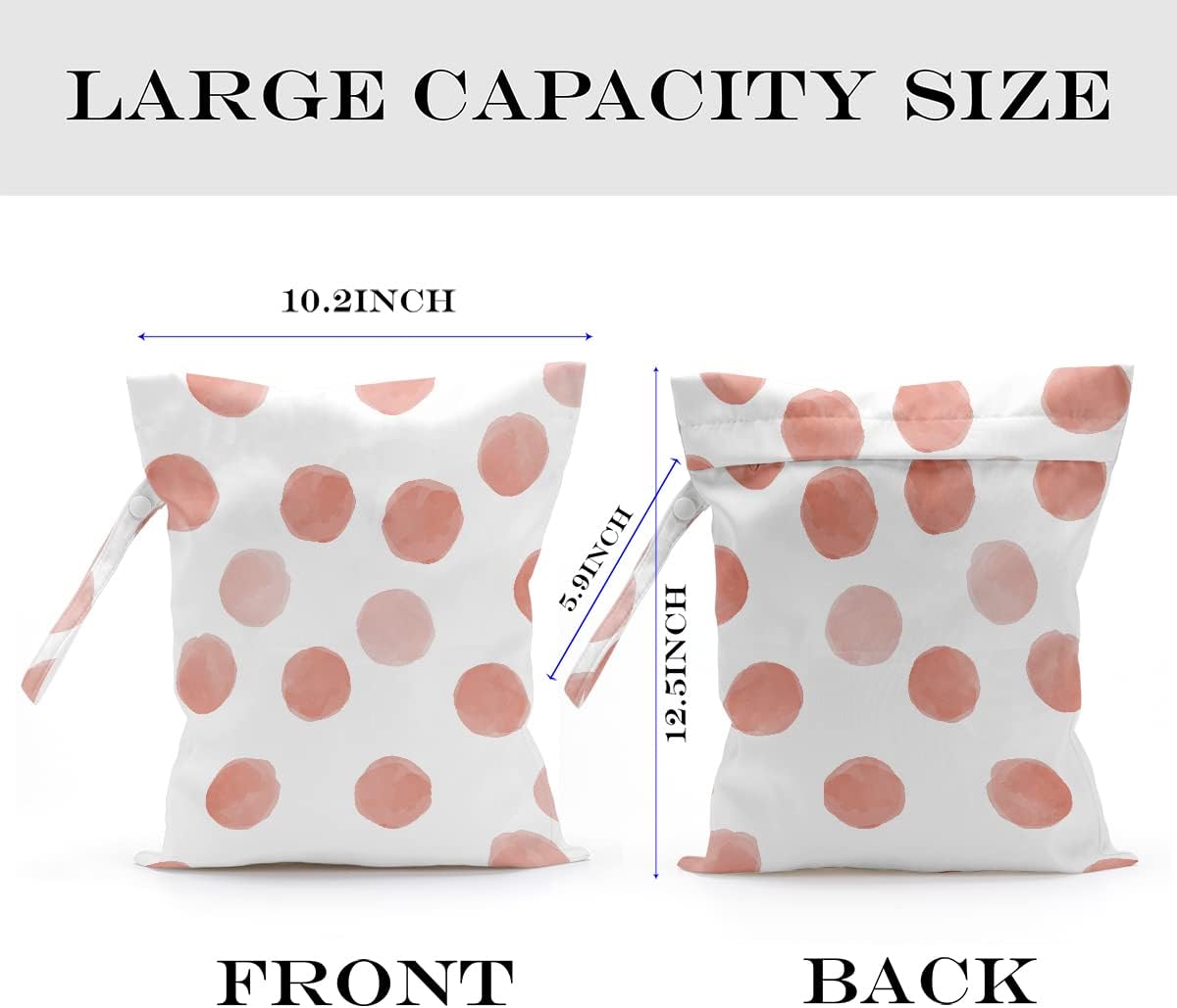 Wet Bag, Wet Dry Bag, Wet Bag for Swimsuit, Travel, Beach, Pool, Diapers, Dirty Yoga Gym Clothes, Toiletries, Makeup Bag, Daycare Soiled Items, Waterproof Reusable Boho Heart