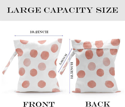 Wet Bag, Wet Dry Bag, Wet Bag for Swimsuit, Travel, Beach, Pool, Diapers, Dirty Yoga Gym Clothes, Toiletries, Makeup Bag, Daycare Soiled Items, Waterproof Reusable Boho Heart