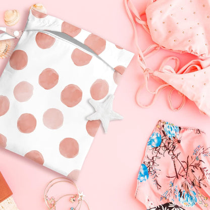 Wet Bag, Wet Dry Bag, Wet Bag for Swimsuit, Travel, Beach, Pool, Diapers, Dirty Yoga Gym Clothes, Toiletries, Makeup Bag, Daycare Soiled Items, Waterproof Reusable Boho Heart