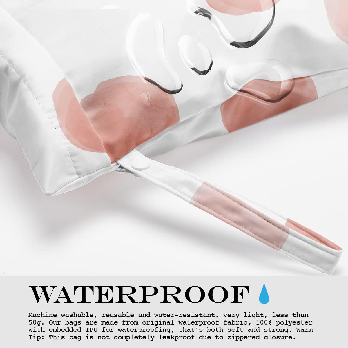 Wet Bag, Wet Dry Bag, Wet Bag for Swimsuit, Travel, Beach, Pool, Diapers, Dirty Yoga Gym Clothes, Toiletries, Makeup Bag, Daycare Soiled Items, Waterproof Reusable Boho Heart