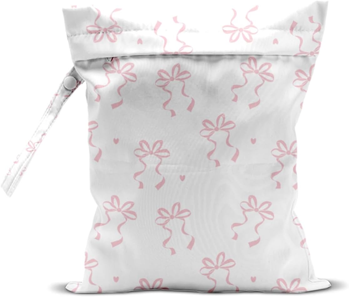 Wet Bag, Wet Dry Bag, Wet Bag for Swimsuit, Travel, Beach, Pool, Diapers, Dirty Yoga Gym Clothes, Toiletries, Makeup Bag, Daycare Soiled Items, Waterproof Reusable Boho Heart